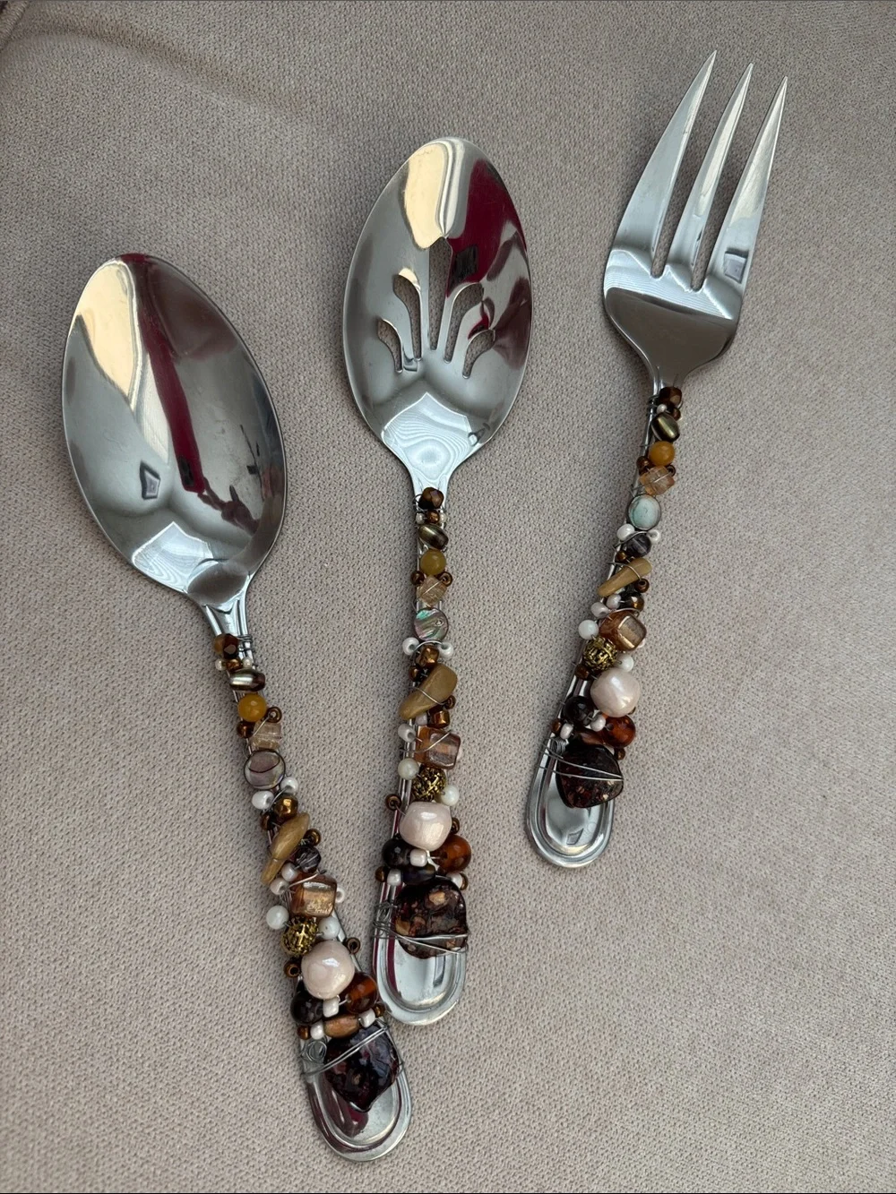 Artesian Embellished Serving Utensils Handmade